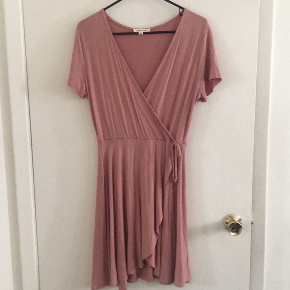 Pink wrap dress
